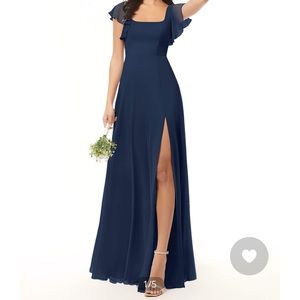 Azazie Dark Navy bridesmaid dress in the style Bondi.